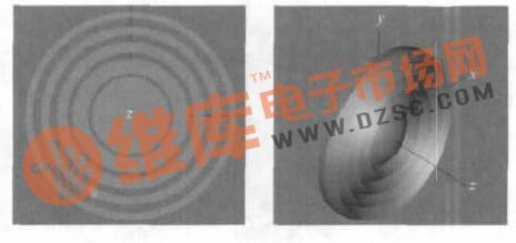 3D view of an equal-thickness Fresnel aspheric lens