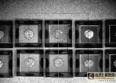 290 micron LED attached to AuSn before wire bonding