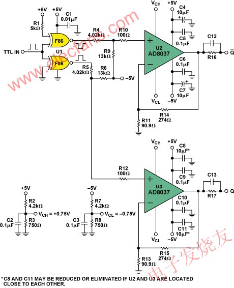 AD8037 PIN diode driver circuit www.elecfans.com