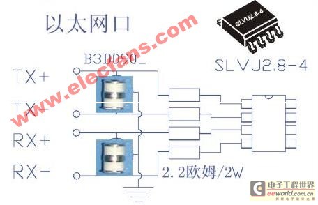 以太网口的浪涌保护电路 电子工程世界