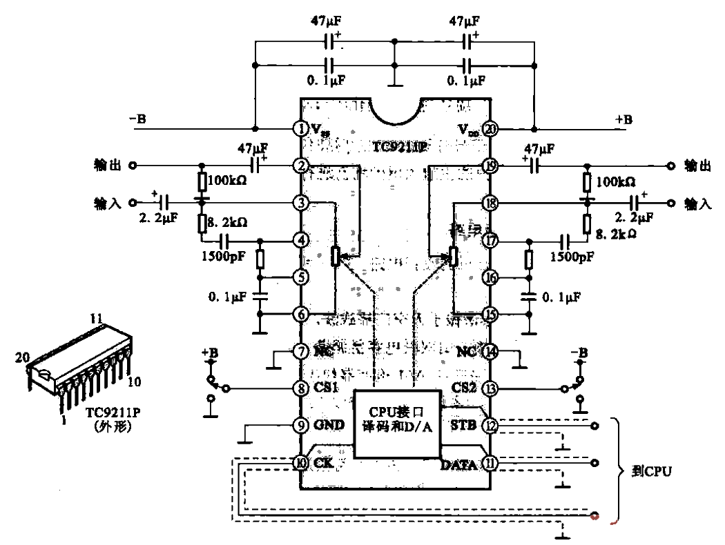 Typical electronic volume control circuit