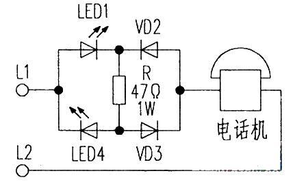 电话未挂断提示电路附加装置