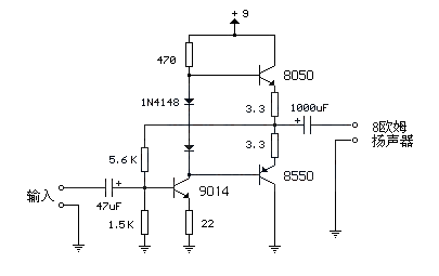 Simple power amplifier circuit diagram, discrete component power amplifier circuit diagram