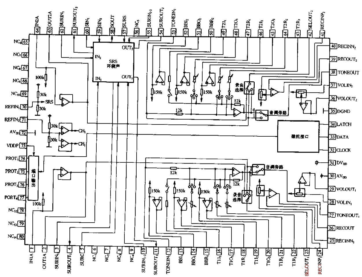 M62430 internal block diagram