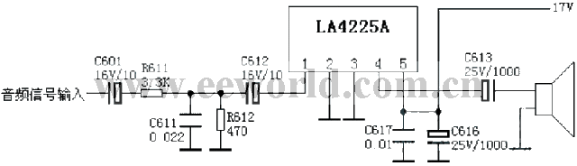 LA4225A 伴音功放电路