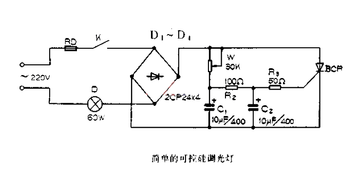 Simple controllable silicon dimming lamp