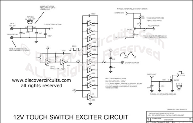 12V touch switch excitation circuit