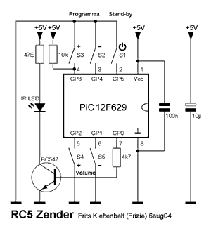 红外RC5遥控发射器