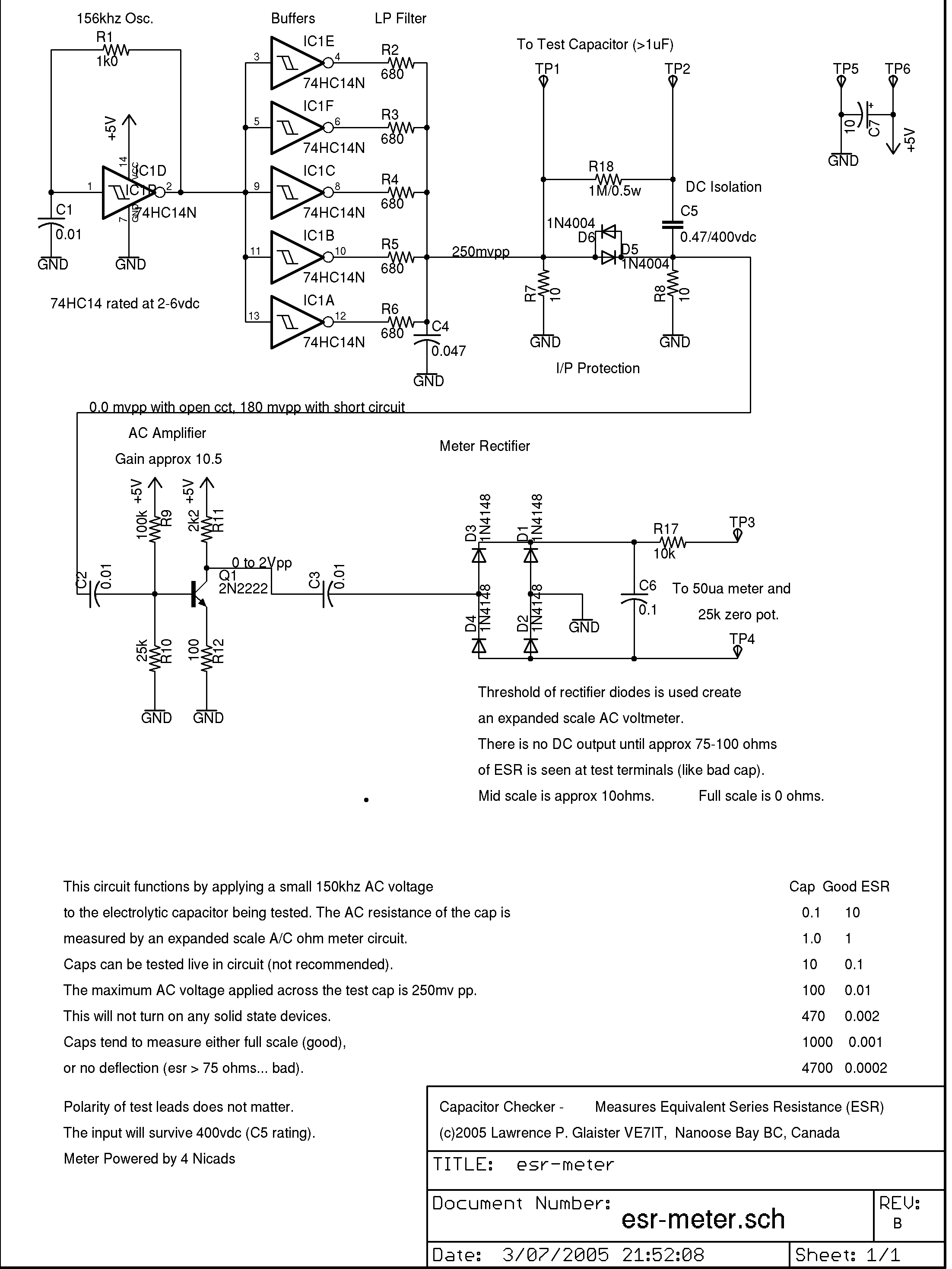 Capacitor ESR Meter