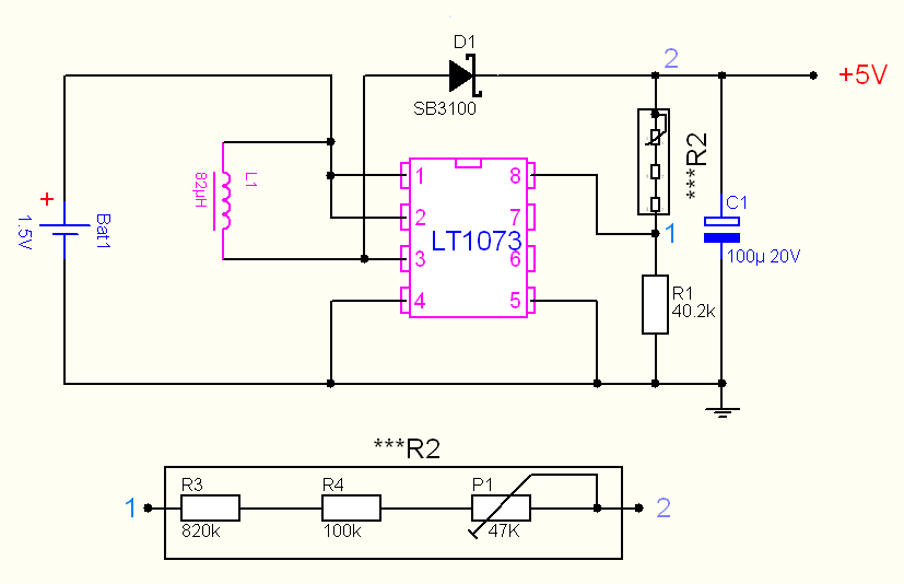 1.5V to 5V/12V DC/DC converter, using LT1073