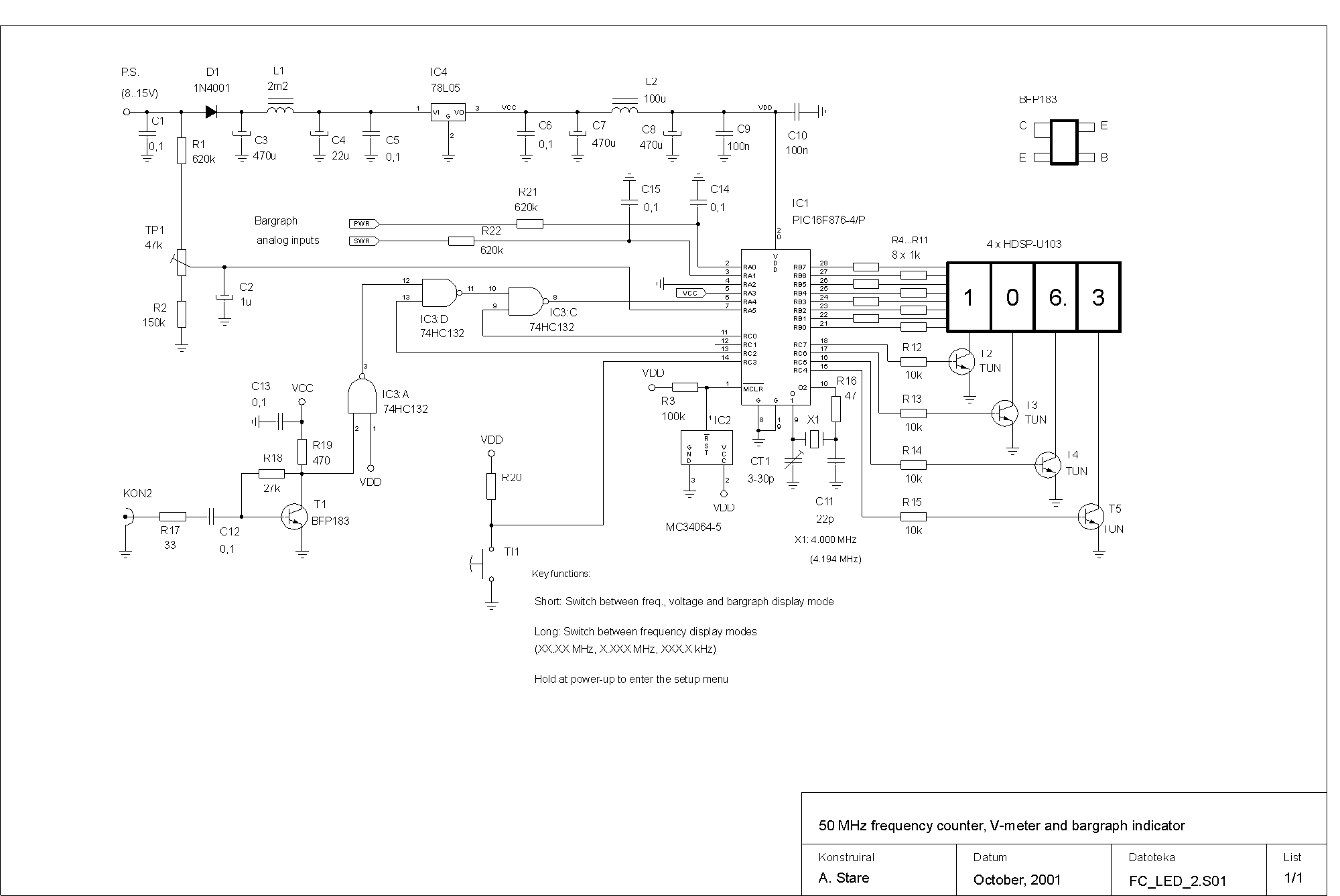PIC频率计与电压表