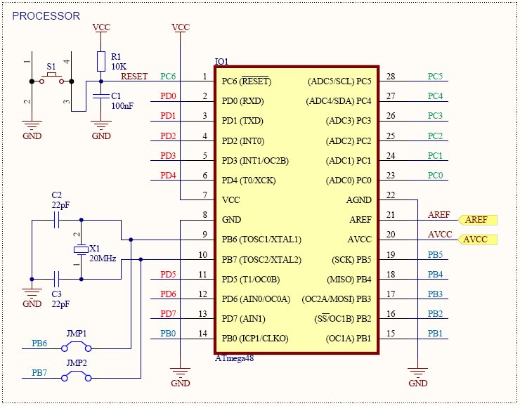 ATmega48/88/168 development board