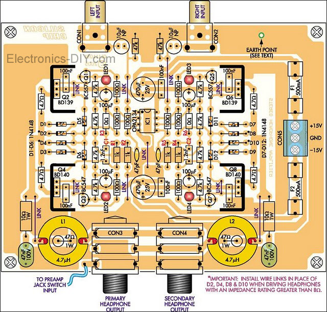录音棚立体声耳机放大器