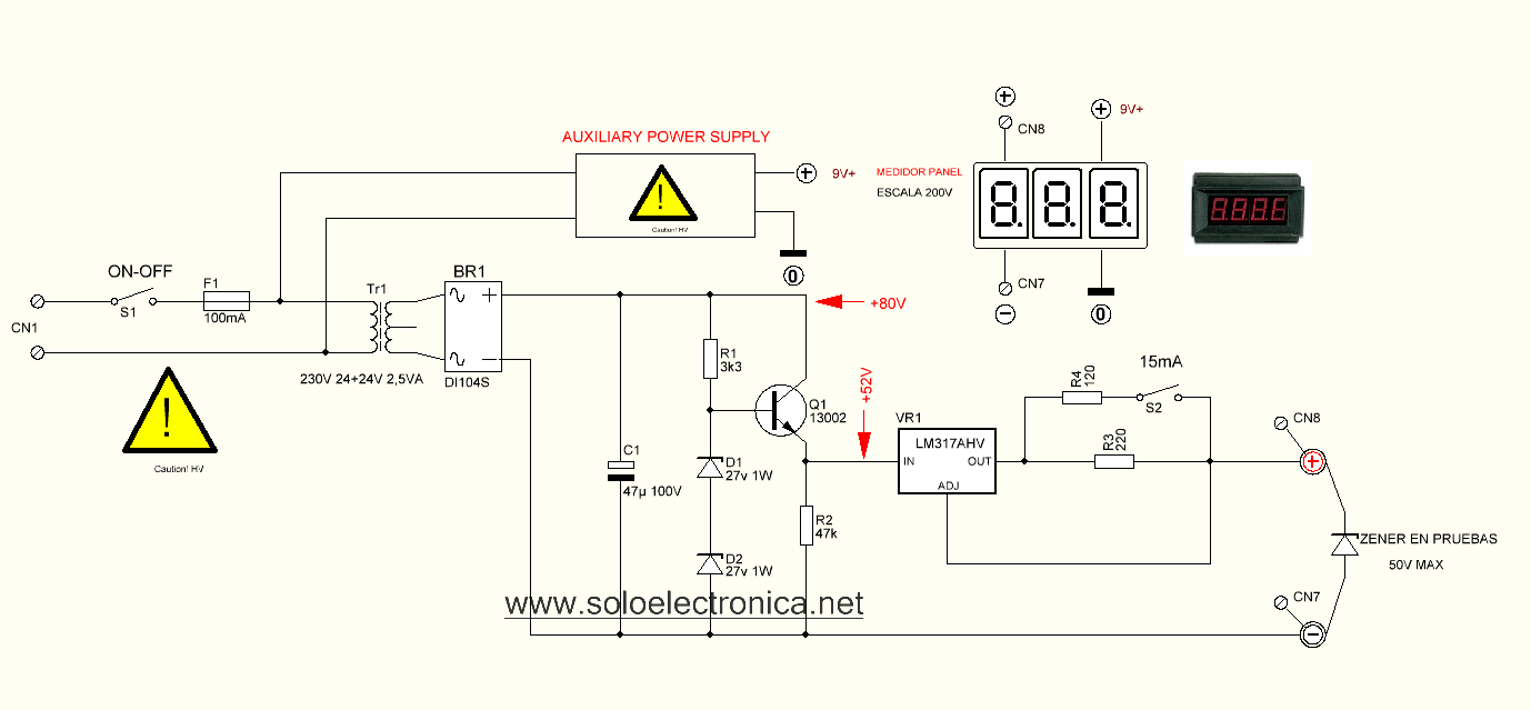 Zener Diode Meter 1V to 50V Zener diode tester 1V to 50V