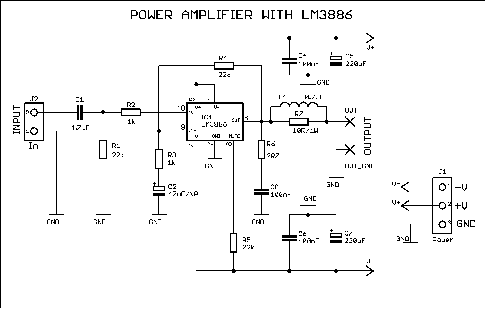 50W LM3886 功率放大器