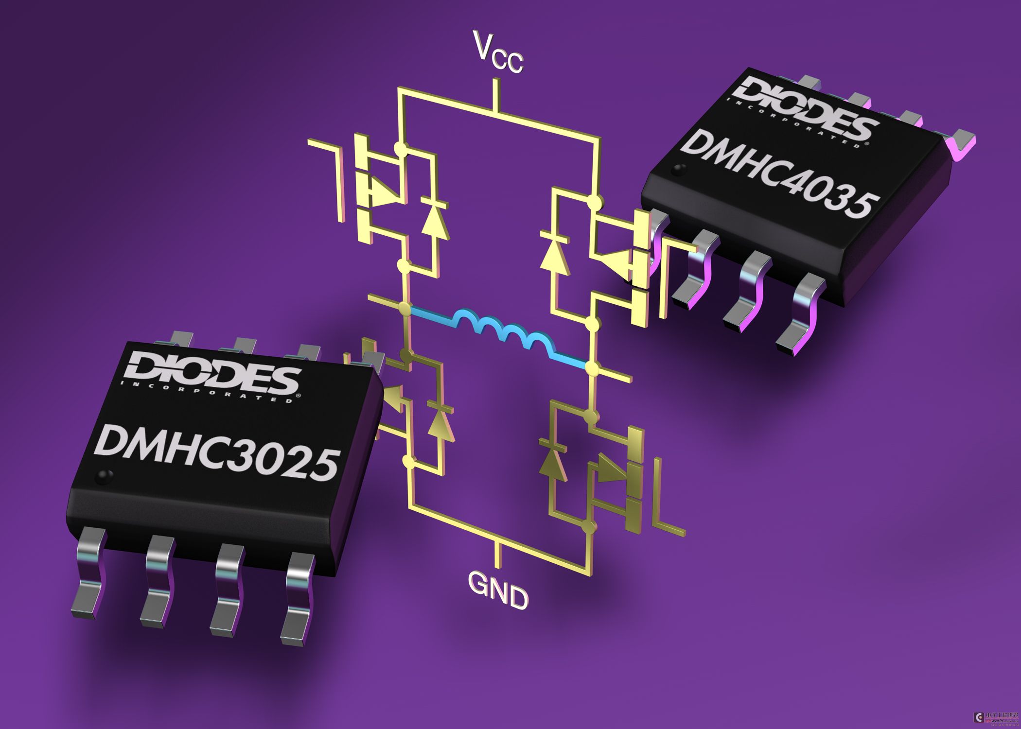 Diodes MOSFET H桥节省50%占位面积