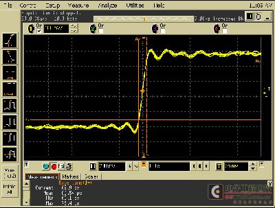 Measured rise time using 7-GHz bandwidth enhancement technology