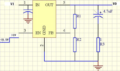 Application circuit of TPS76301