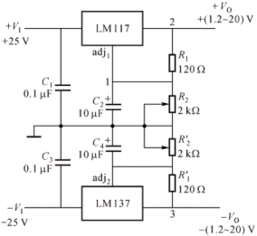 具有正负输出的实际应用电路