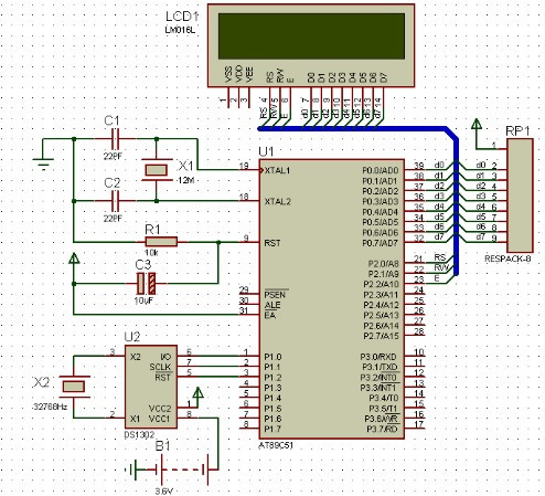 LCD1602 liquid crystal display DS1302 real-time clock Proteus simulation - Yanboheng - Yanboheng