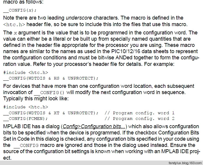 PIC16F887配置字（C语言） - fandy - fandys notes