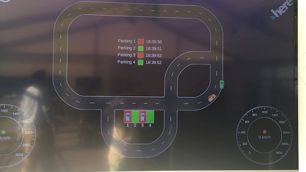 Parking space information collected in real time by the demonstration system