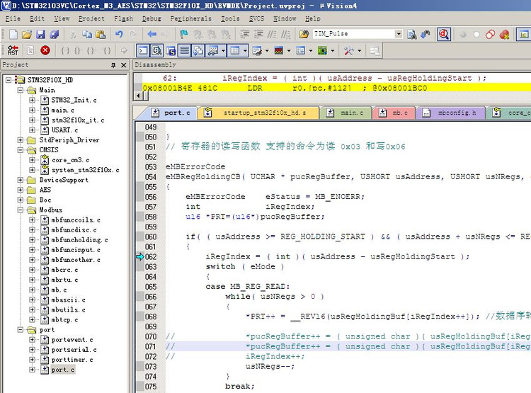 FreeModbus 移植于STM32 实现Modbus RTU通行 - java - stm32学习日志