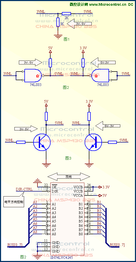 MSP430常用的3V-5V转换电路选用指南 - tywood - 嵌入式网络人生