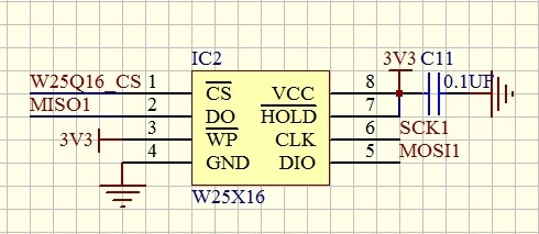 STM32手持设备flash部分电路图