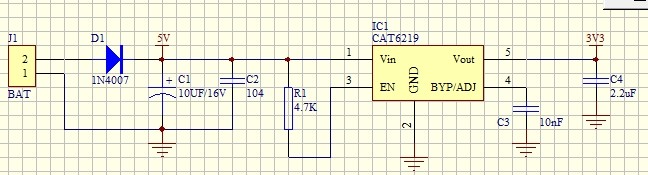 STM32手持设备电源部分电路图