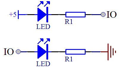 图 3-9  LED 小灯控制方式对比