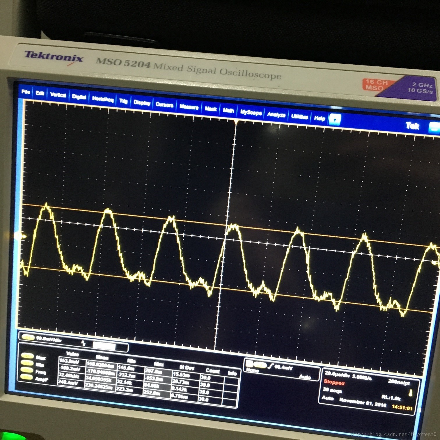 OSC foot waveform at low temperature