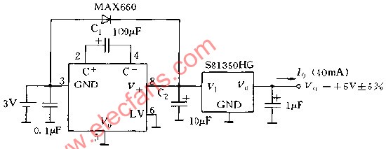 MAX660与S81350HG构成的升压电路