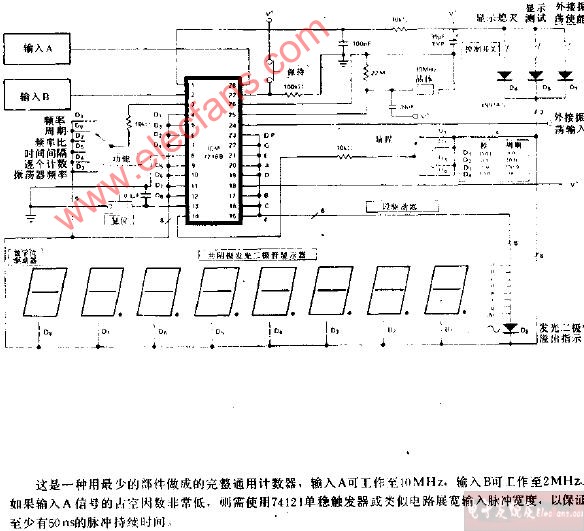 10MHz通用计数器电路图