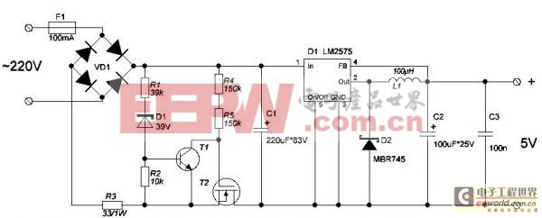 工程师讲解:5V电源采用LM2995的转换器电路