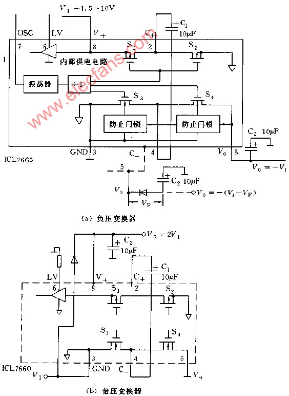 ICL7660应用实例电路