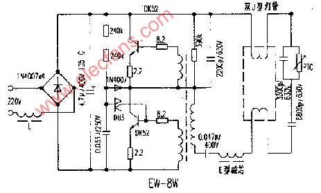 EW-8W电子镇流器电路