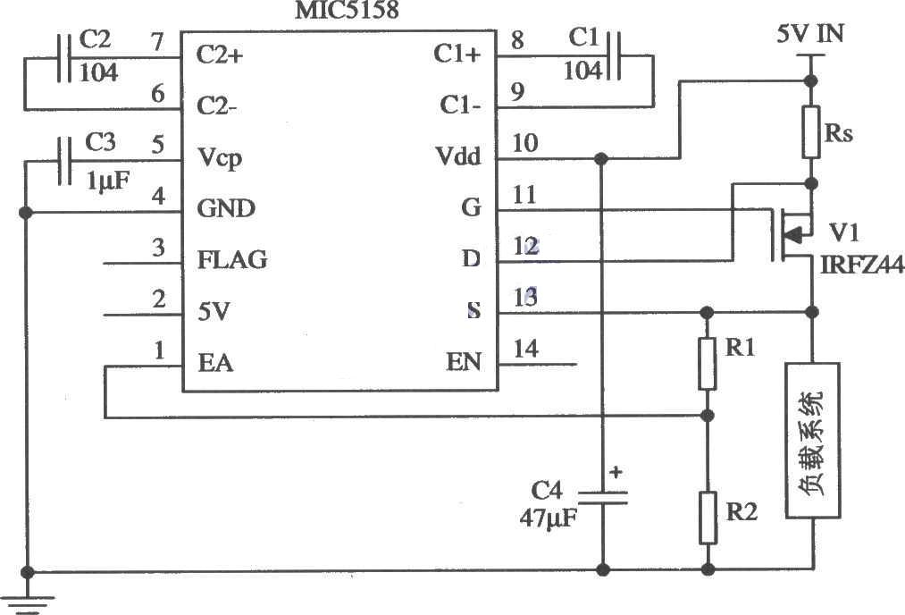 由MIC5158作为控制器的简单恒流源电路