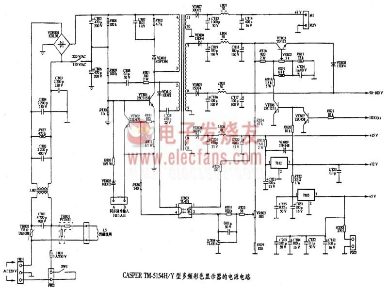 CASPER TM-5154H型SVGA多频彩色显示器电源电