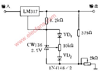 CW136构成的低温度系数精密电压调制器电路