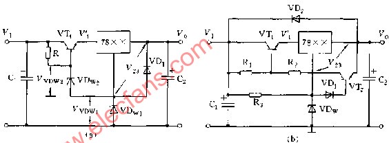 扩大输出电压范围的输出电压稳压器电路