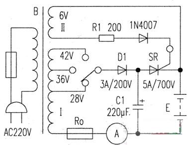 蓄电池功能恢复充电器电路