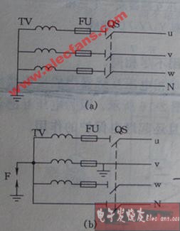 电压互感器二次侧的接地方式电路图