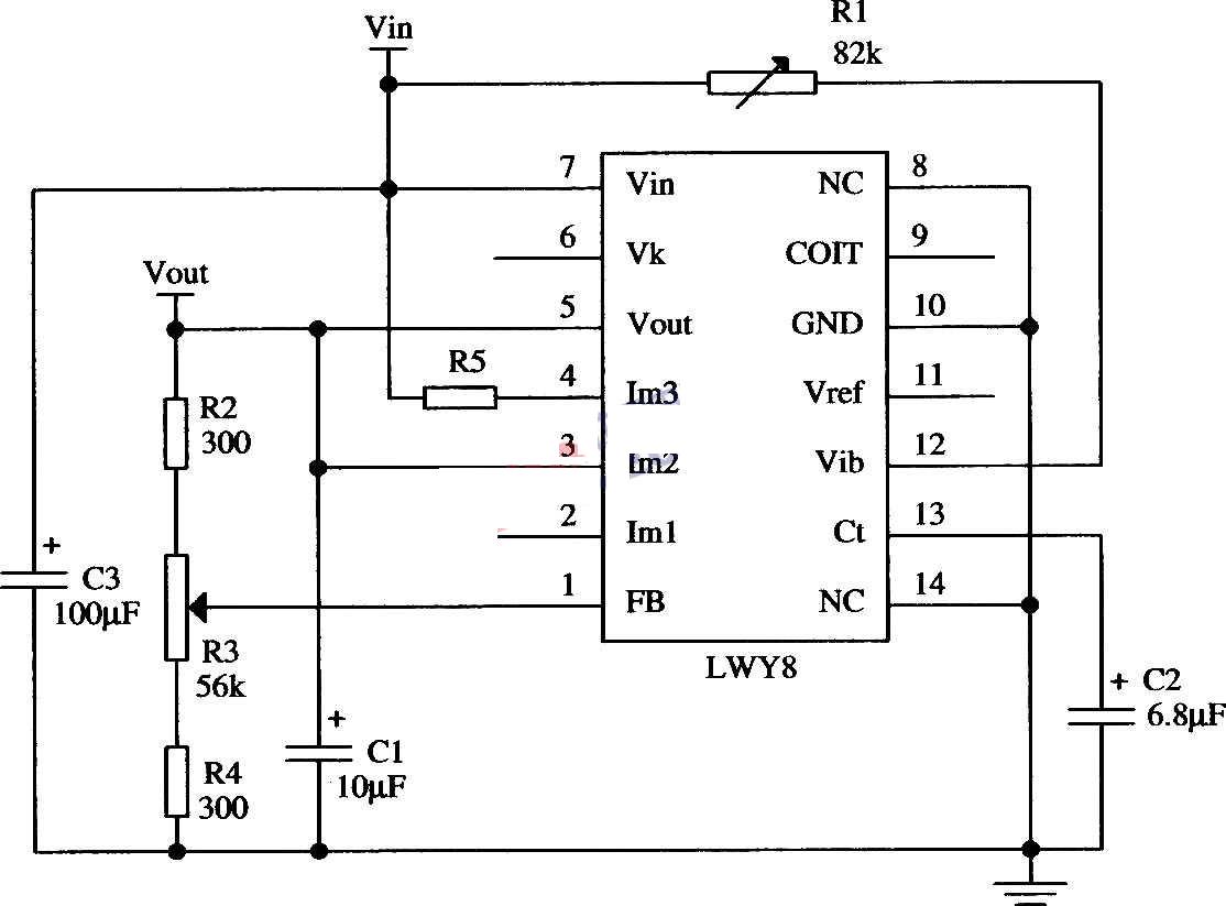 LWY8正集成稳压器电路图