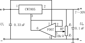 7～30V调输出稳压电路