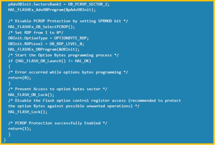 Interpretation of STM32 MCU: Code Implementation of PCROP Clear