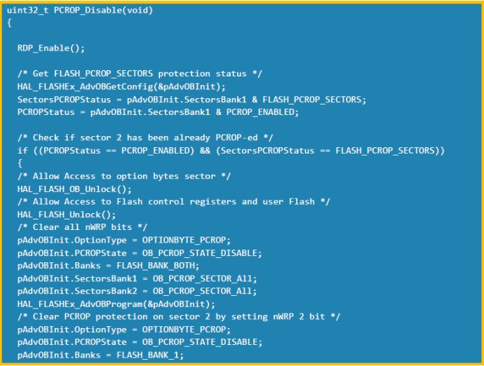 Interpretation of STM32 MCU: Code Implementation of PCROP Clear