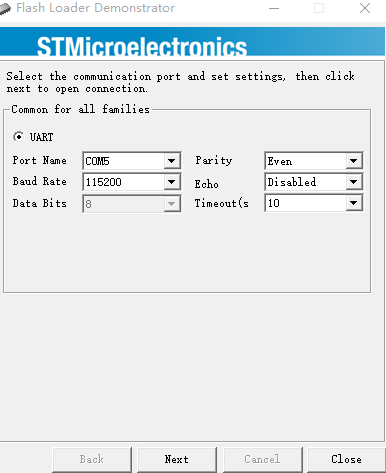 STM32 <wbr>flash <wbr>loader <wbr>demonstration <wbr>V2.50使用笔记