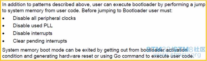 STM32 A method to call the Bootloader in the system memory from the user code