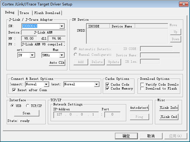 3. Use Jlink to debug the program